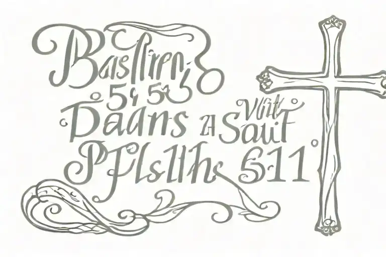 Psalms 56:11 with a cross tattoo design idea