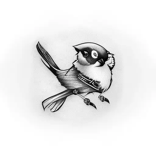 Jolly Roger being held by two Sparrow Birds tattoo design idea