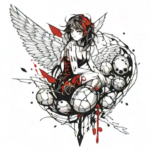 angel eggs anime girl tattoo design idea