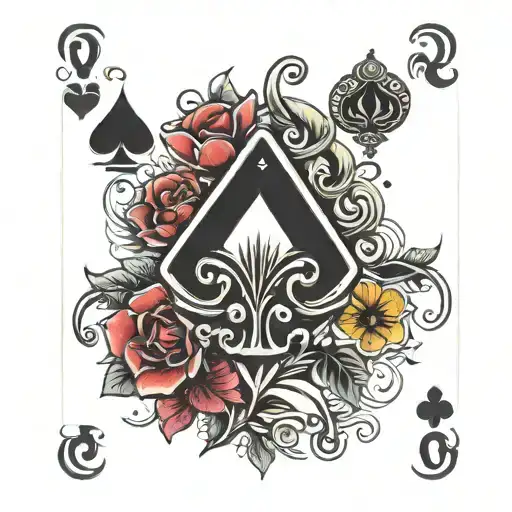 2 of diamonds playing card tattoo design idea