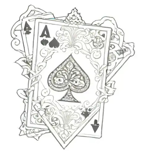 7 of spades 2 of diamonds playing card featuring symbols tattoo design idea