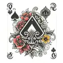 2 of diamonds playing card tattoo design idea