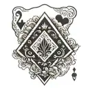 2 of diamonds playing card tattoo design idea