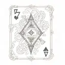 7 of spades 2 of diamonds playing card featuring symbols tattoo design idea