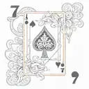 7 of spades 2 of diamonds playing card featuring symbols tattoo design idea