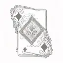 Two playing cards, 7 of spades and 2 of diamonds poker card tattoo design idea