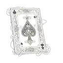 Two playing cards, 7 of spades and 2 of diamonds poker card tattoo design idea