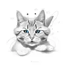 orange cat playing chasing a butterfly  tattoo design idea