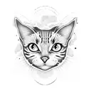 orange cat playing with a butterfly  tattoo design idea