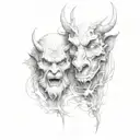 god and devil tattoo design idea