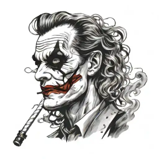 joker smoke ha ha tattoo design idea