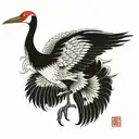 crane tattoo design idea