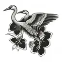 crane tattoo design idea