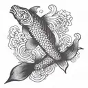 Japanese koi fish transforming into a phoenix tattoo design idea