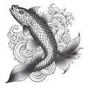 Japanese koi fish transforming into a phoenix tattoo design idea