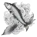 Japanese koi fish transforming into a phoenix tattoo design idea