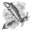 Japanese koi fish transforming into a phoenix tattoo design idea