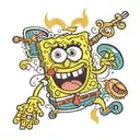 old school spongebob tattoo design idea