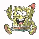 old school spongebob tattoo design idea