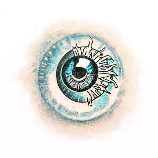 transparent eyeball poetic tattoo design idea