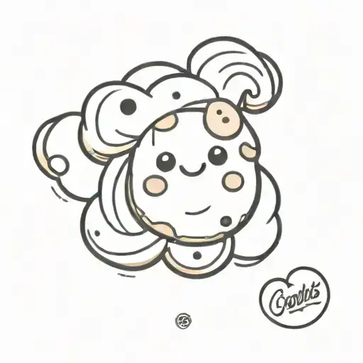 cartoonish cookie tattoo design idea