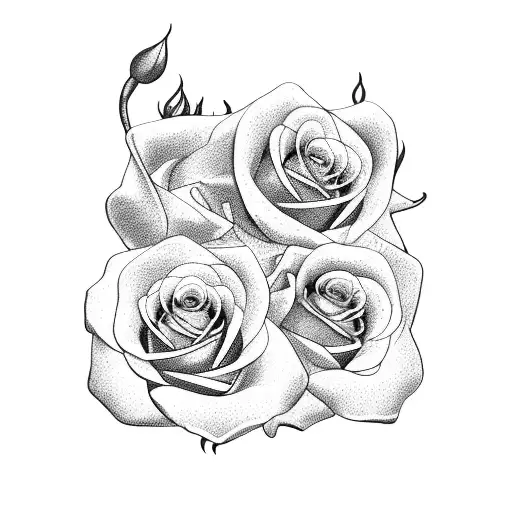 two crossed swords with roses tattoo design idea