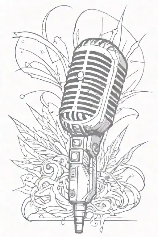 grunge rap microphone  tattoo design idea