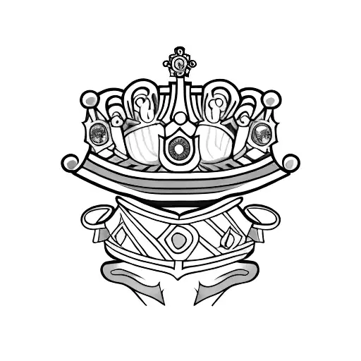 Crown and sword tattoo design idea