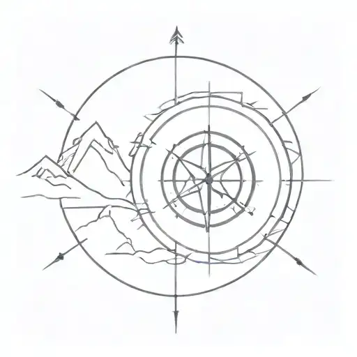 arc reactor, mountain, life, live, adventure, Roman, compass tattoo design idea