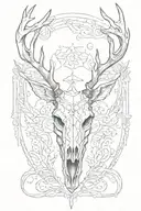 deer skull tattoo design idea