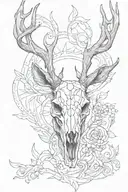 deer skull tattoo design idea