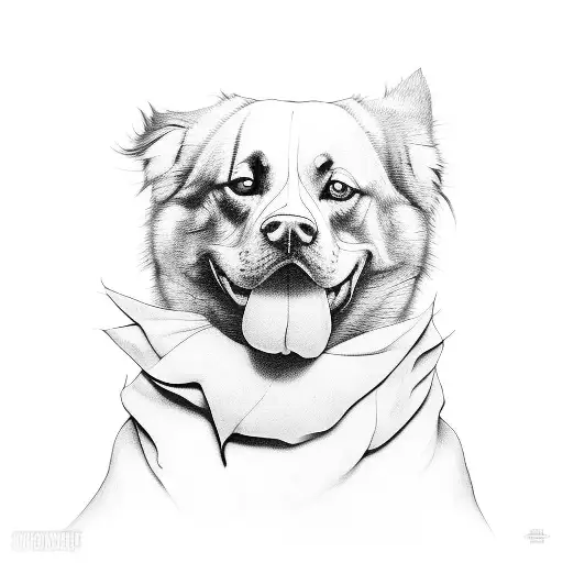 ghost dog tattoo design idea