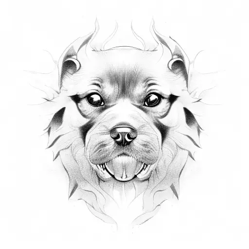 ghost dog tattoo design idea
