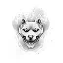 ghost dog tattoo design idea