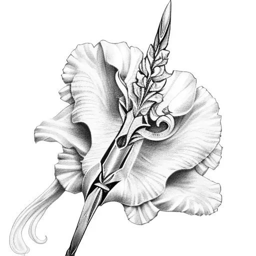 gladiolus sword with name Bryce tattoo design idea