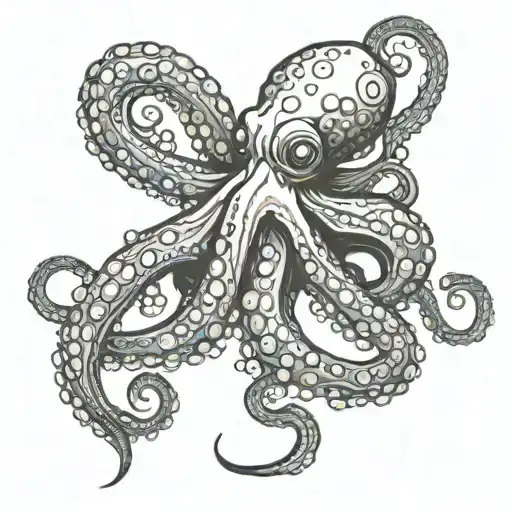 octopus wrapping its tentacles tattoo design idea