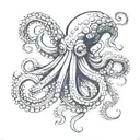octopus wrapping its tentacles tattoo design idea