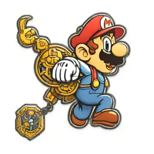 super mario game pin tattoo design idea