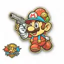 super mario game pin tattoo design idea