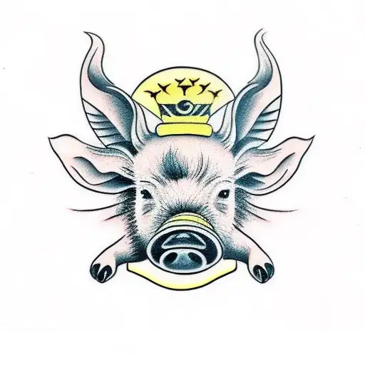 Cute boar tattoo design idea