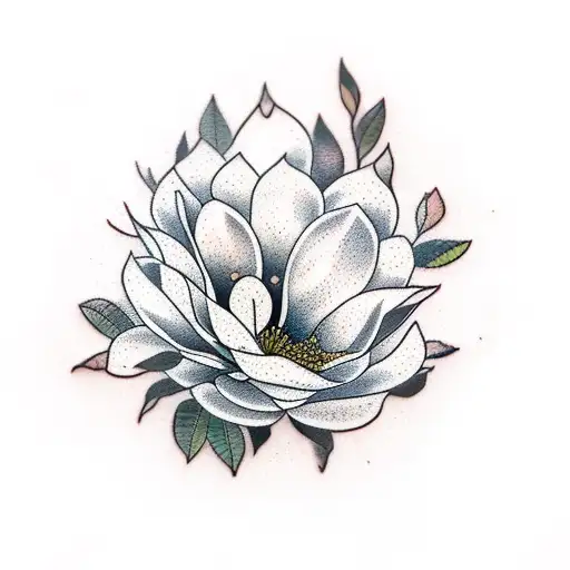 magnolia flowers with dogwood flowers tattoo design idea