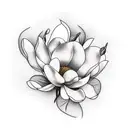 magnolia flowers with dogwood flowers tattoo design idea