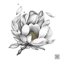 magnolia flowers with dogwood flowers tattoo design idea