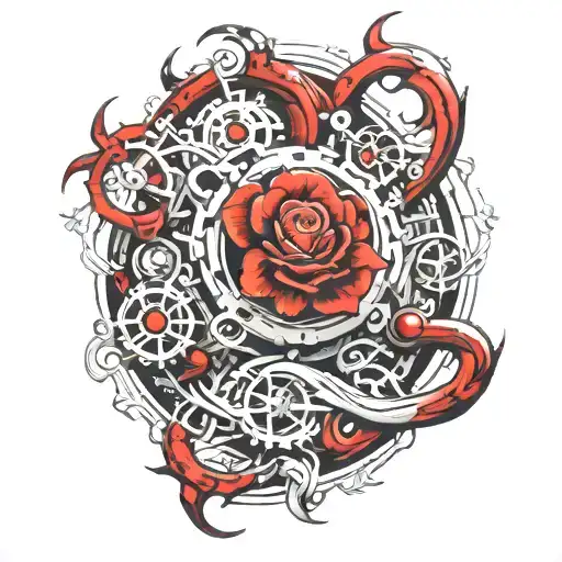 bio mechanical tattoo design idea