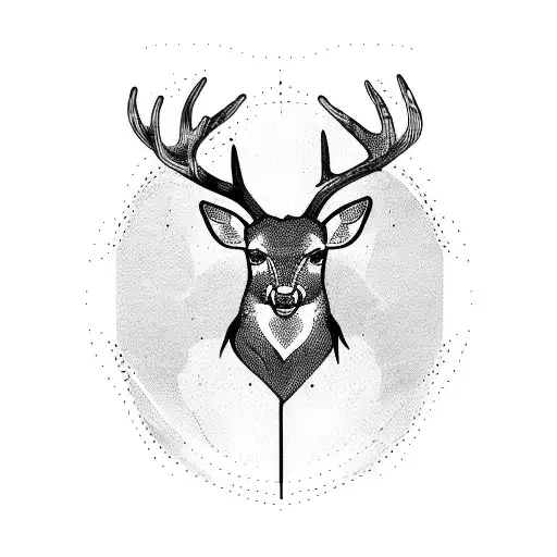 Military Deer tattoo design idea