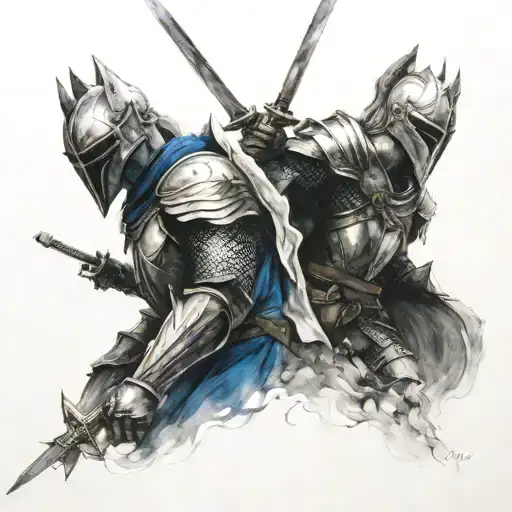 Knight Artorias and Sif tattoo design idea
