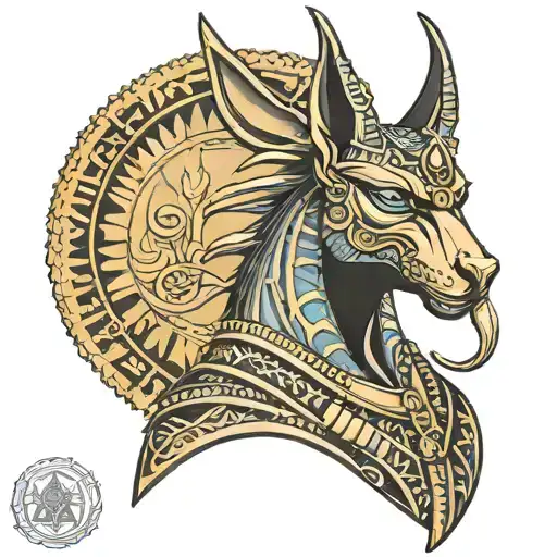 anubis egiptian god tattoo design idea
