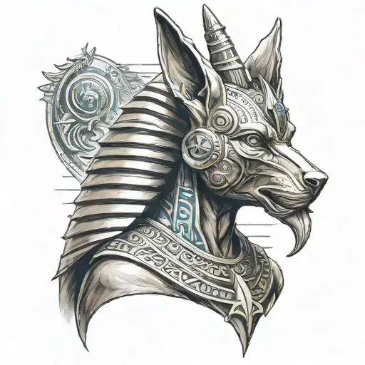 anubis egiptian god tattoo design idea