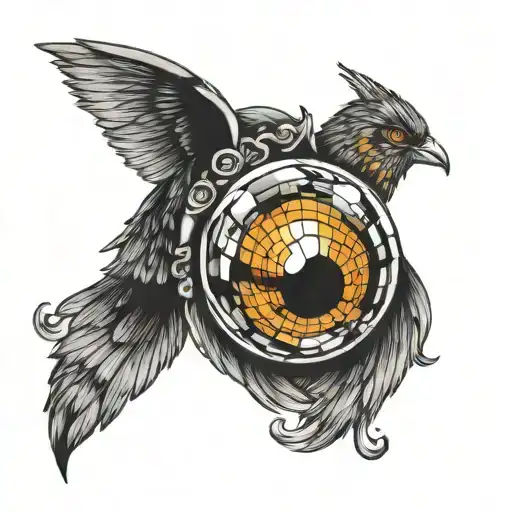 mirror ball made tattoo design idea