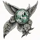 mirror ball made tattoo design idea